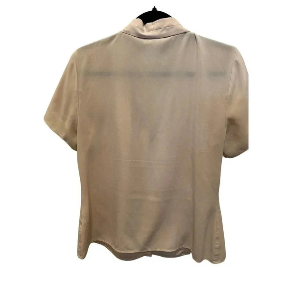 Calvin Klein Women's Pink Short Sleeves Semi-Sheer Blush Blouse Size L‎ - Picture 5 of 7